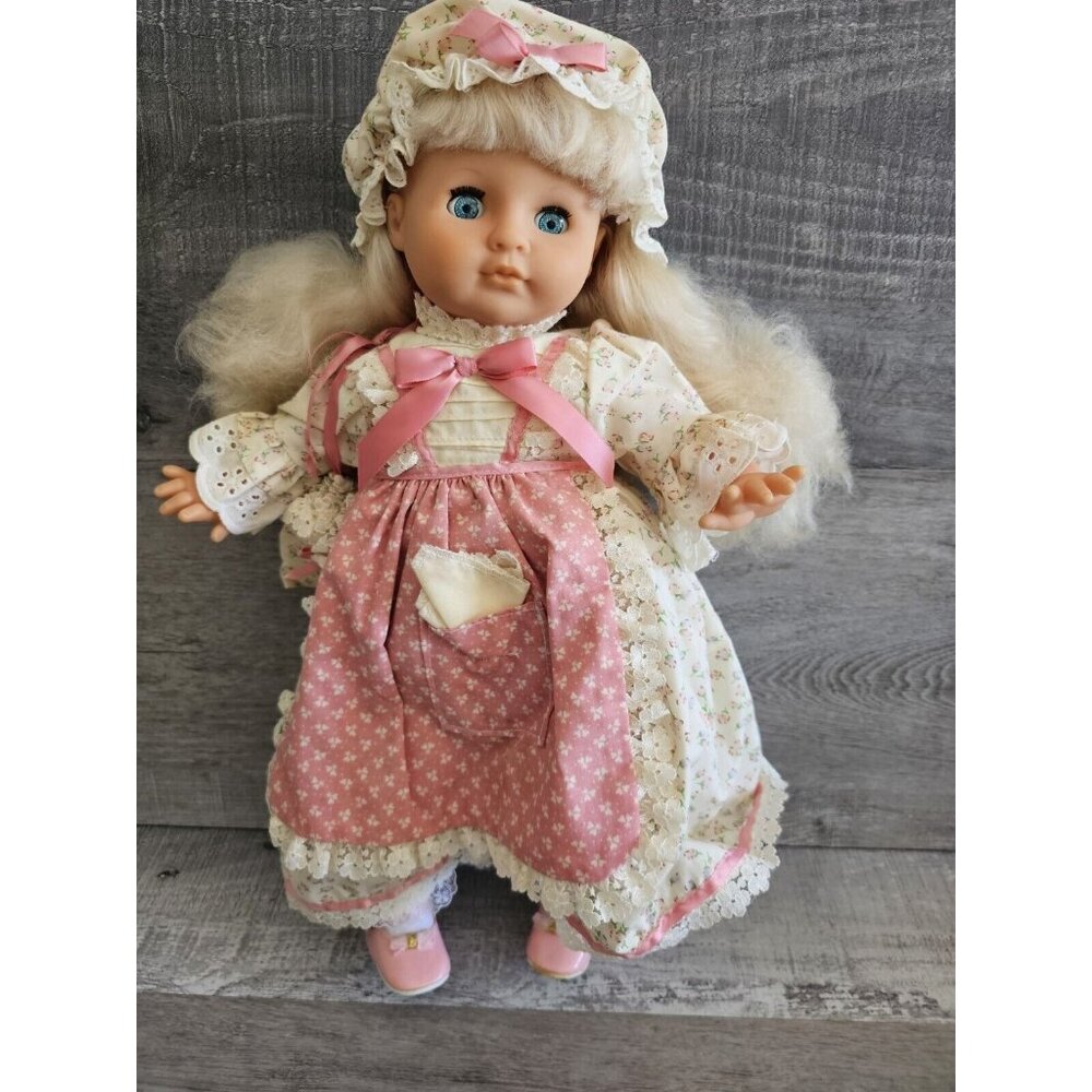 Vtg Satin N Lace Doll Eugene 400-61740 Prairie Dress Sleepy Blue Eyes Blonde